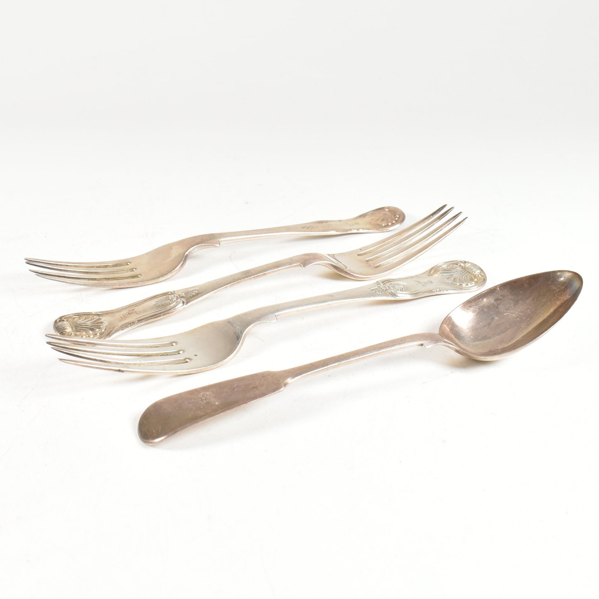WILLIAM IV & LATER HALLMARKED SILVER FLATWARE - Image 2 of 7