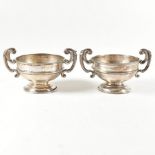 PAIR OF LATE VICTORIAN HALLMARKED SILVER SALTS CHARLES HORNER