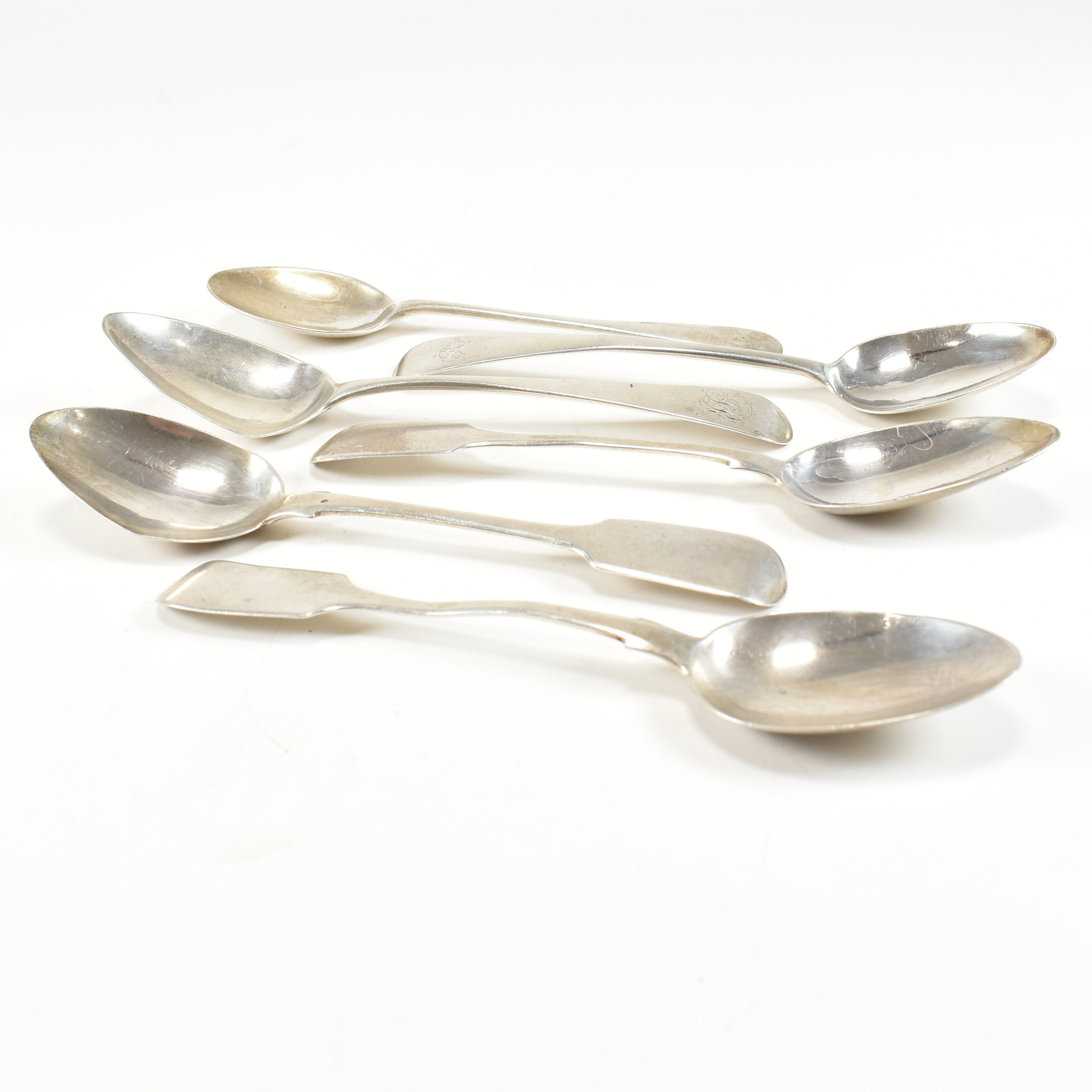 SIX GEORGE III & LATER HALLMARKED SILVER TEA SPOONS - Image 2 of 9