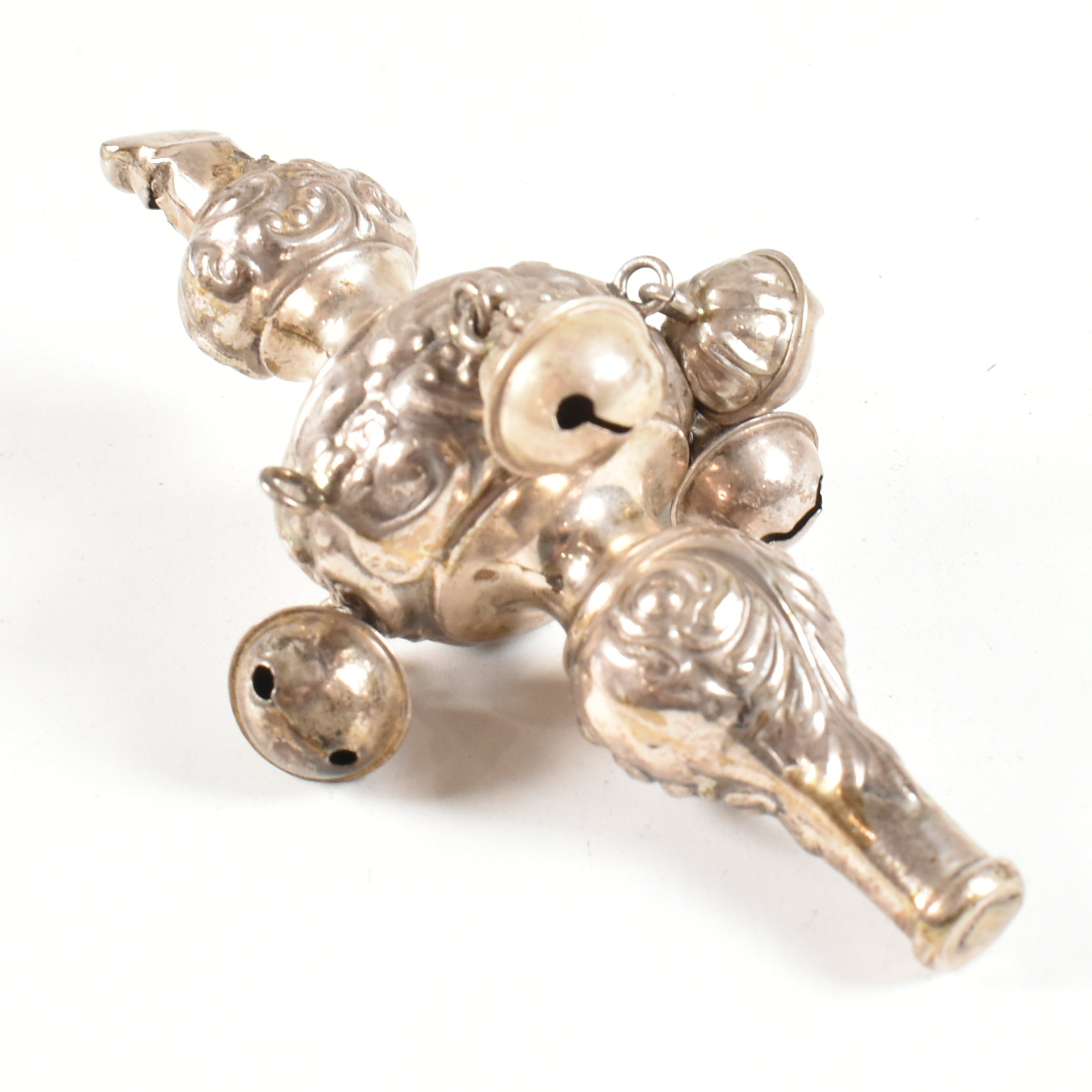 GEORGE V HALLMARKED SILVER BABYS COMBINATION RATTLE WHISTLE - Image 3 of 6