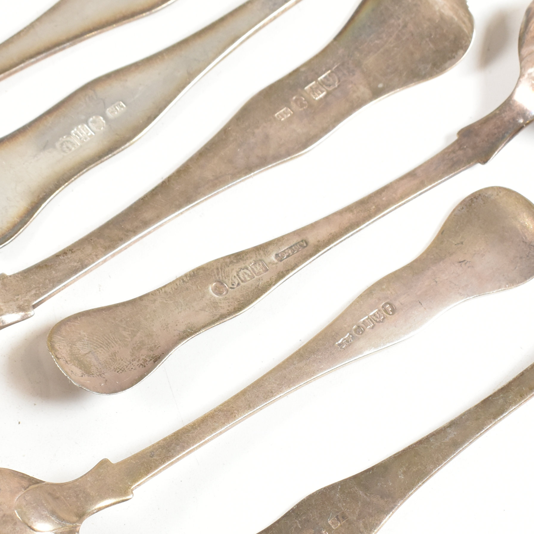 COLLECTION OF GEORGE III & LATER HALLMARKED SILVER FLATWARE - Image 4 of 9