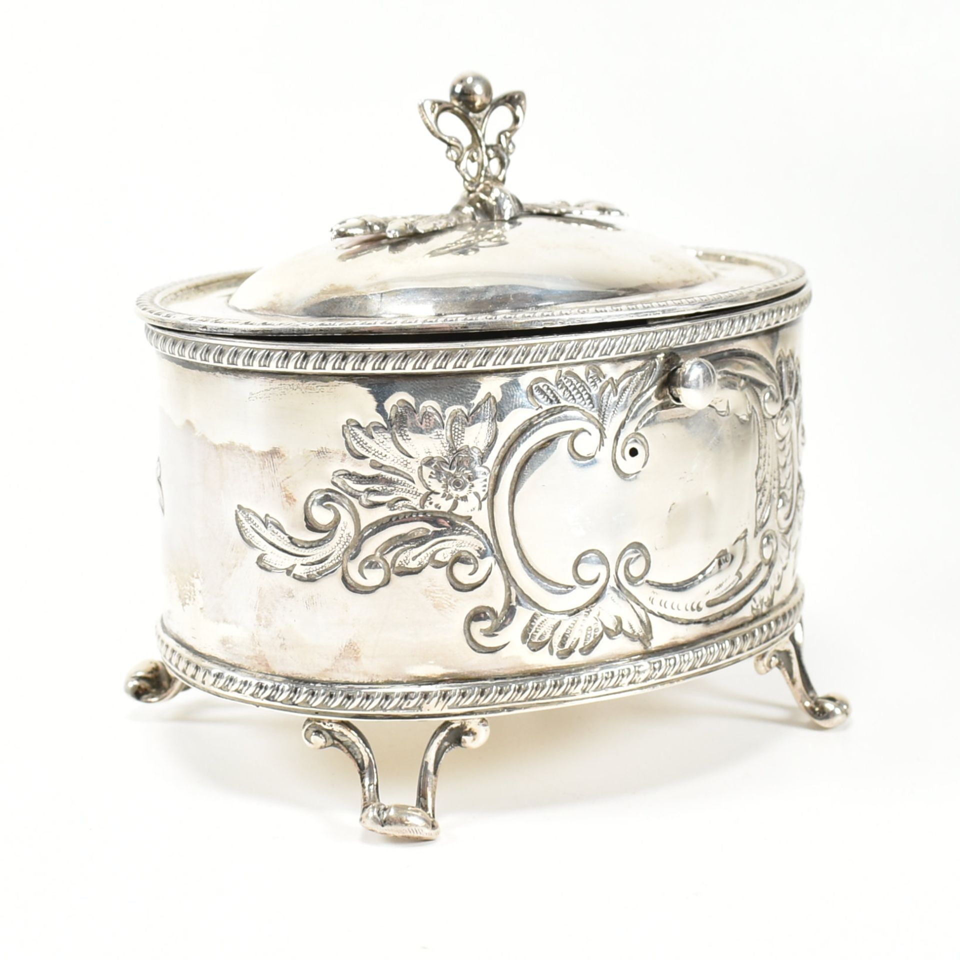 GEORGE V HALLMARKED SILVER ETROG BOX - Bild 2 aus 8