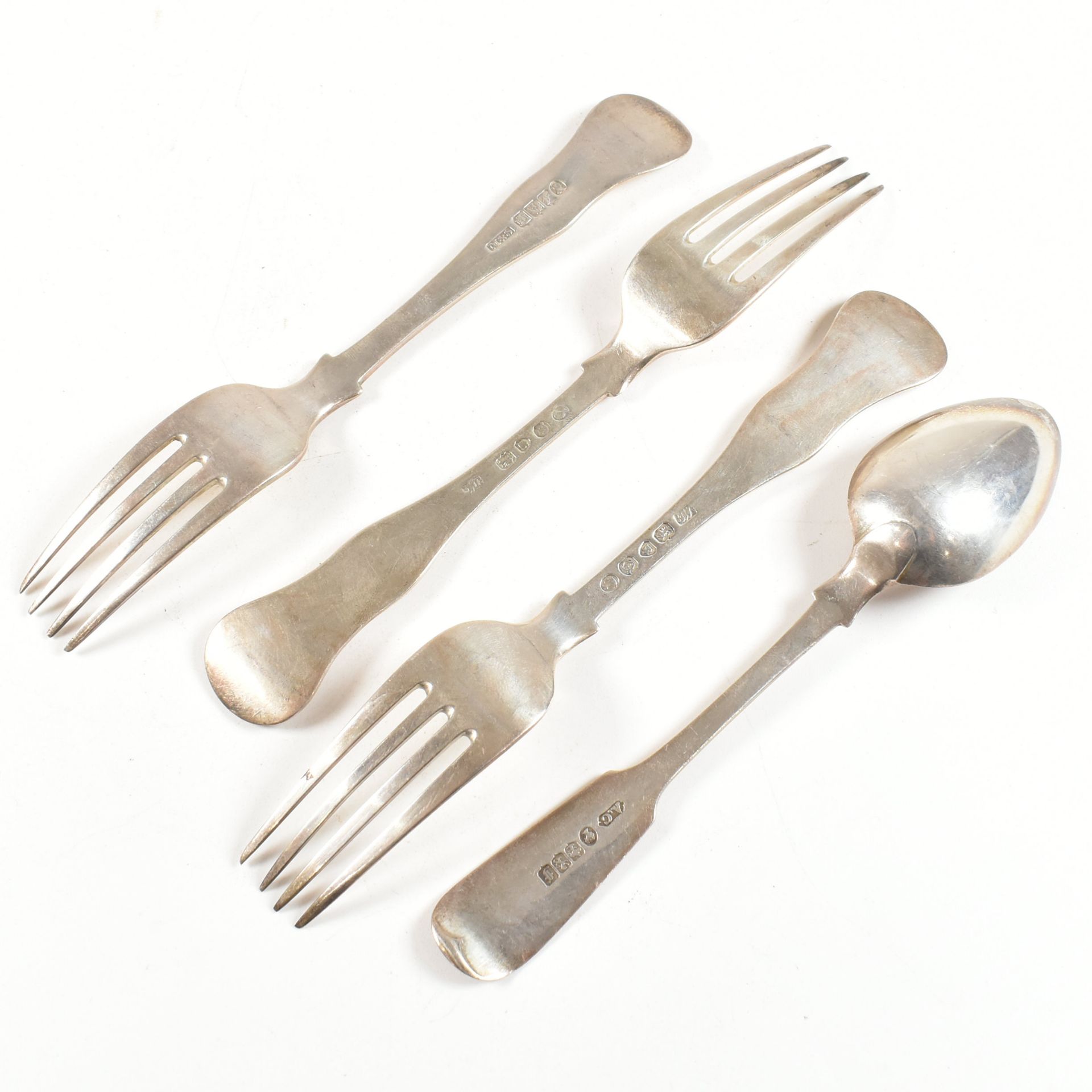 WILLIAM IV & LATER HALLMARKED SILVER FLATWARE - Image 3 of 7