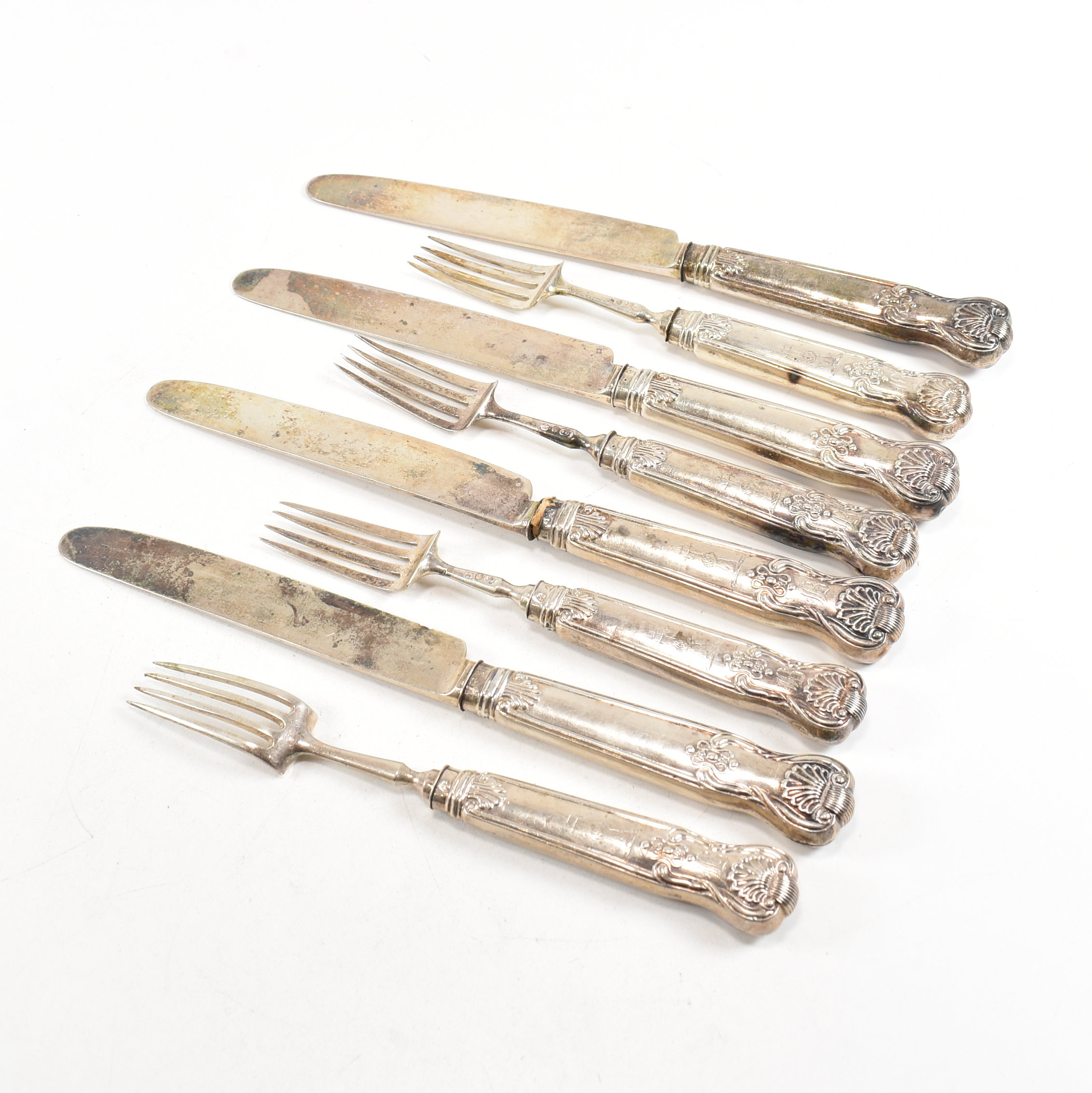 EARLY 19th CENTURY HALLMARKED SILVER 4 PIECE FLATWARE SET