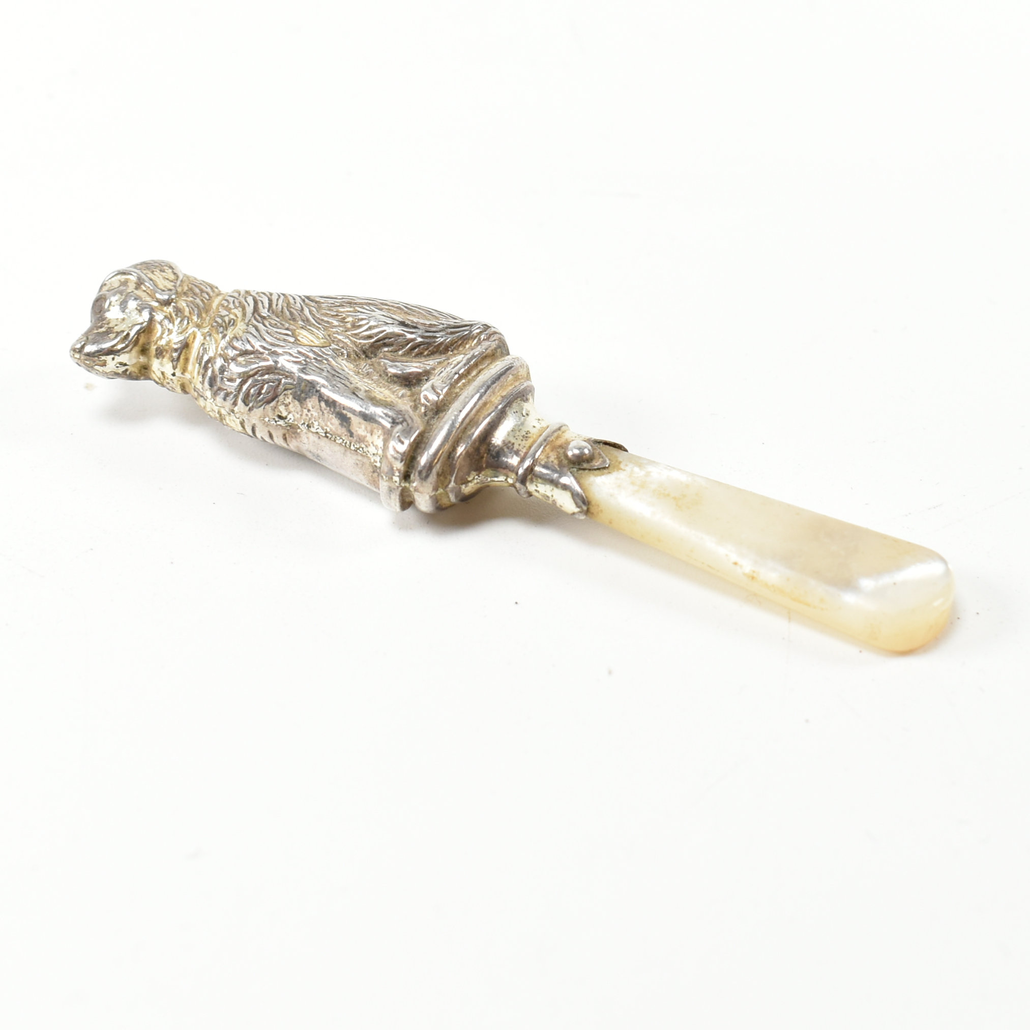 VICTORIAN HALLMARKED SILVER COMBINATION RATTLE TEETHER DOG - Image 4 of 6