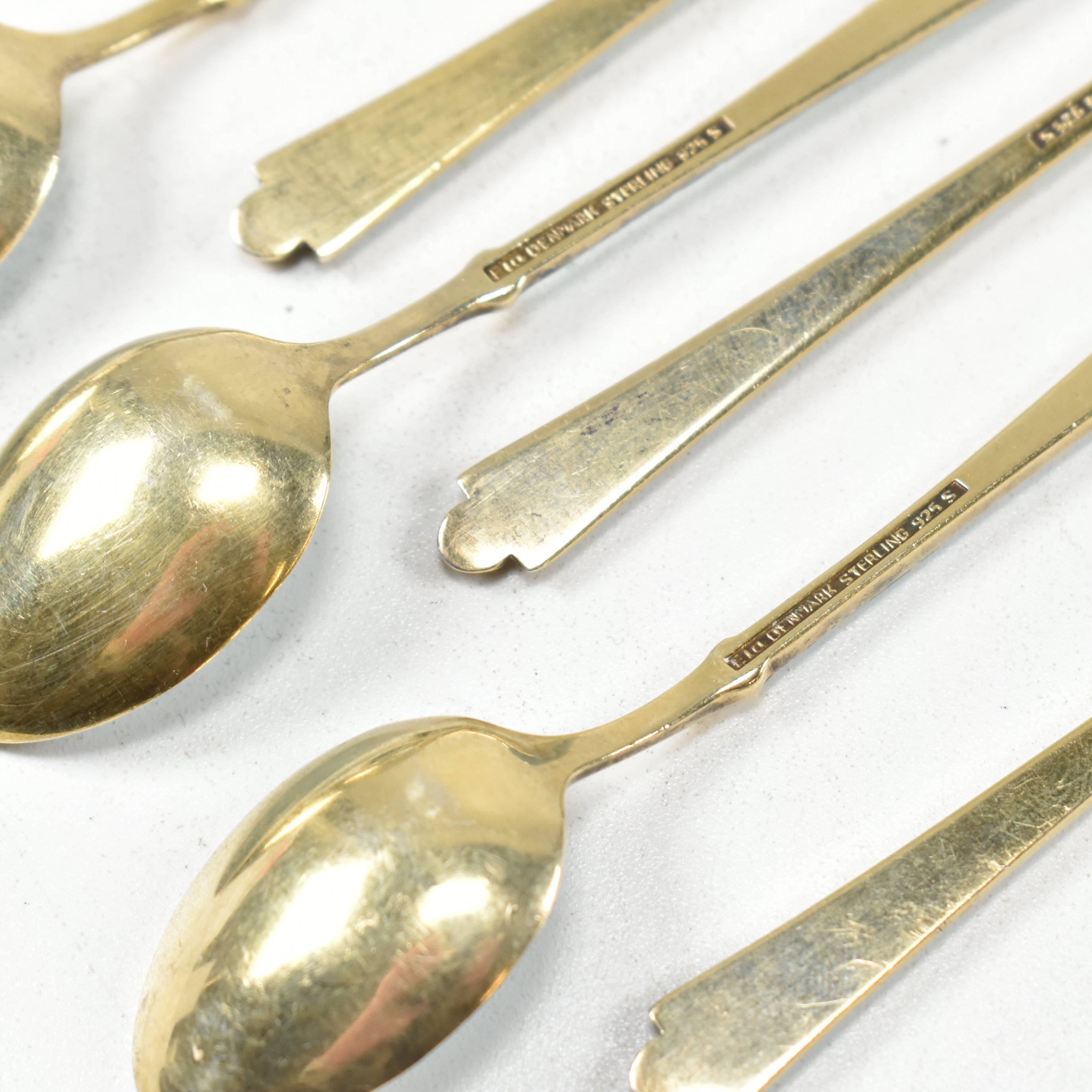 7 DANISH 925 STERLING & GUILLOCHE ENAMEL DEMITASSE SPOONS - Image 7 of 7