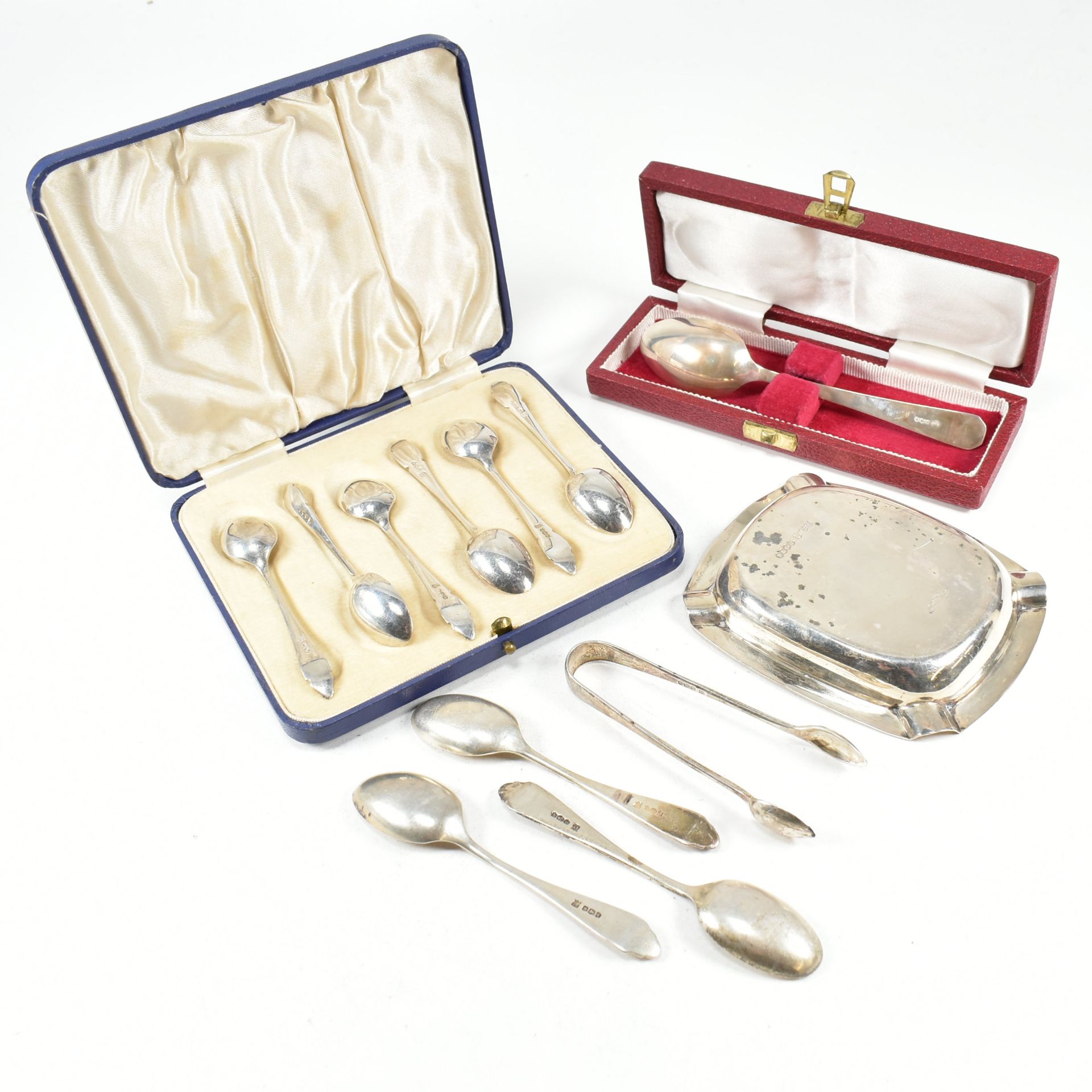 EARLY 20TH CENTURY HALLMARKED SILVER FLATWARE ITEMS - Image 7 of 11