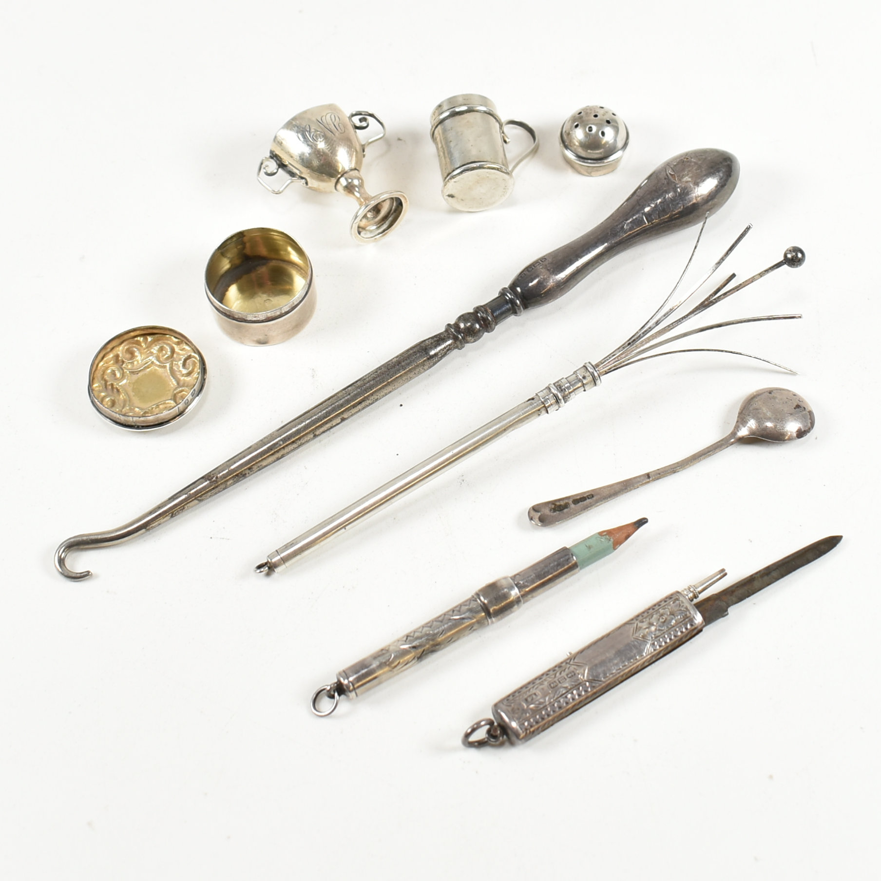 COLLECTION OF VICTORIAN & LATER HALLMARKED SILVER ITEMS - Image 5 of 8