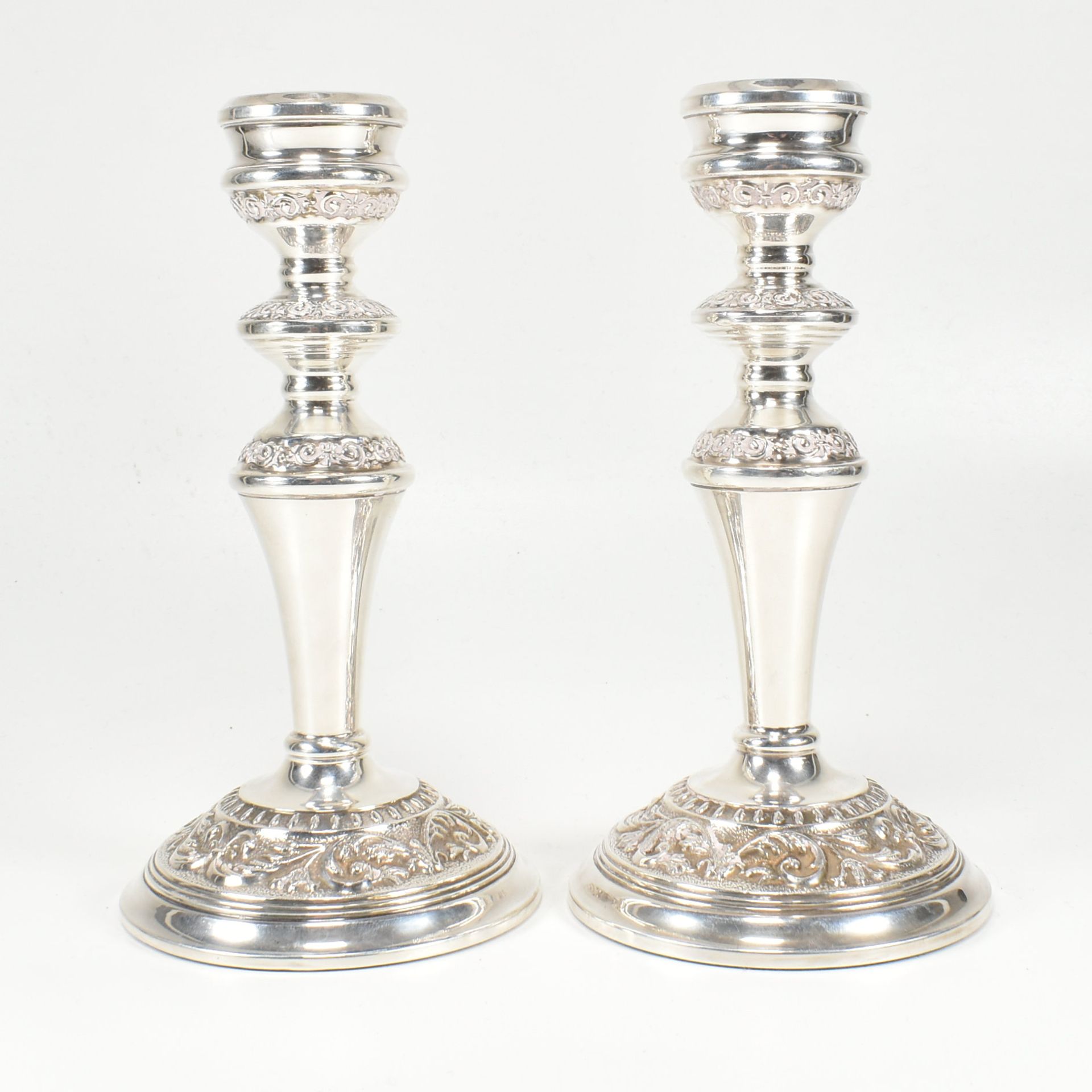 PAIR OF 1970S HALLMARKED SILVER MOUNTED CANDLESTICKS - Image 2 of 7