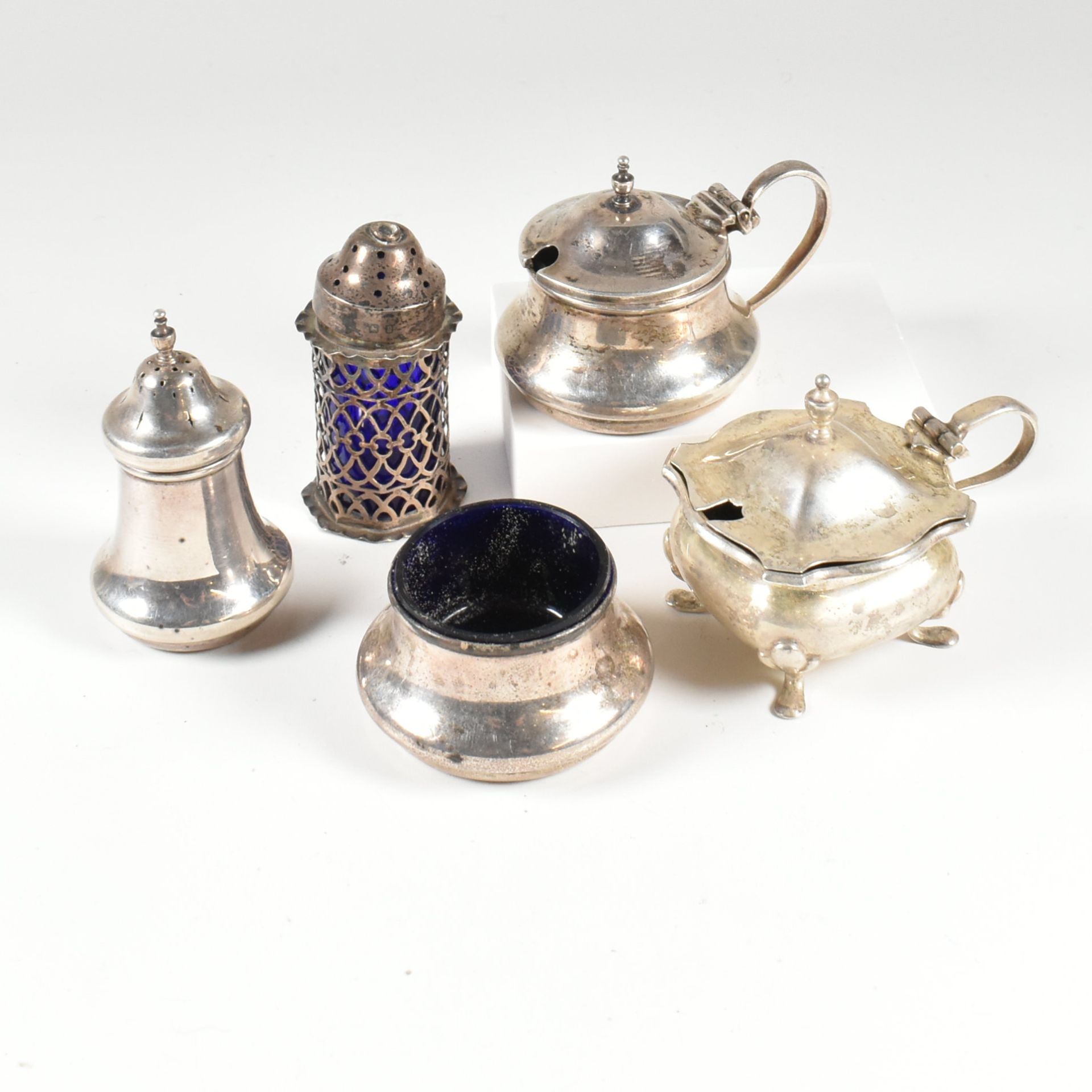 COLLECTION OF VICTORIAN & LATER HALLMARKED SILVER CRUETS