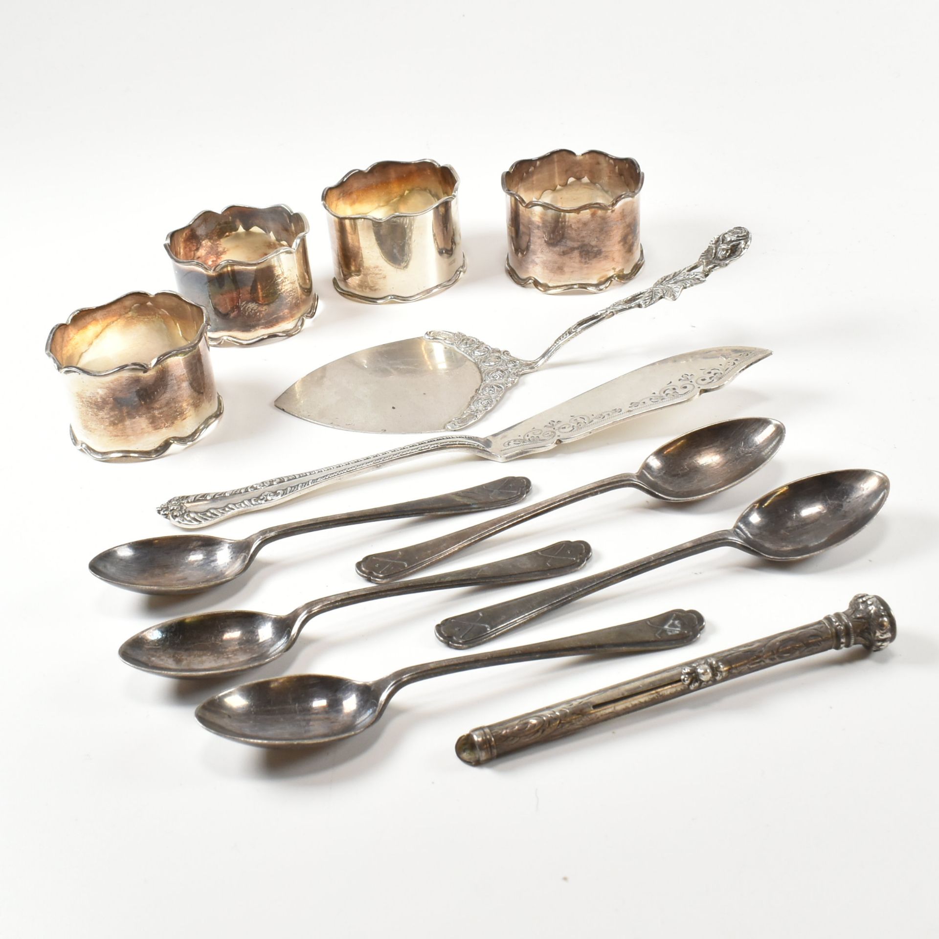 COLLECTION OF HALLMARKED SILVER WHITE METAL & 800 SILVER ITEMS - Image 2 of 10