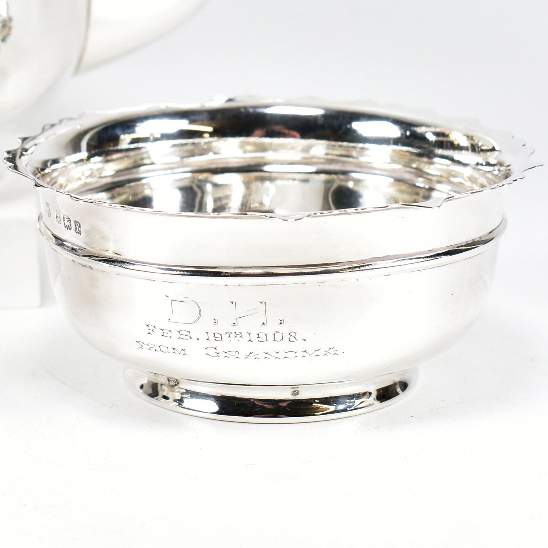 EARLY 20TH CENTURY HALLMARKED SILVER TEA SERVICE - Image 3 of 9