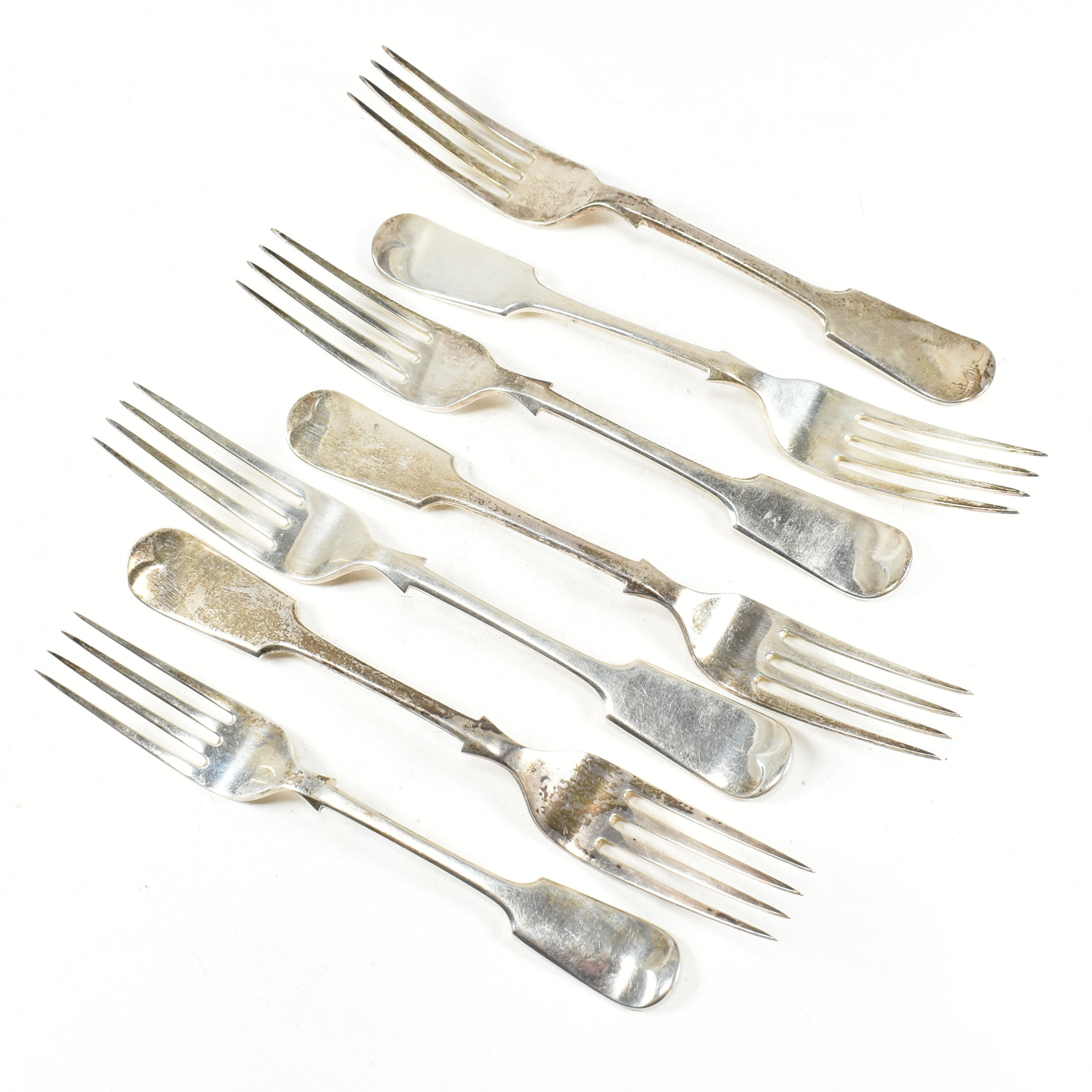 SET OF 7 EARLY 20TH CENTURY HALLMARKED SILVER FORKS
