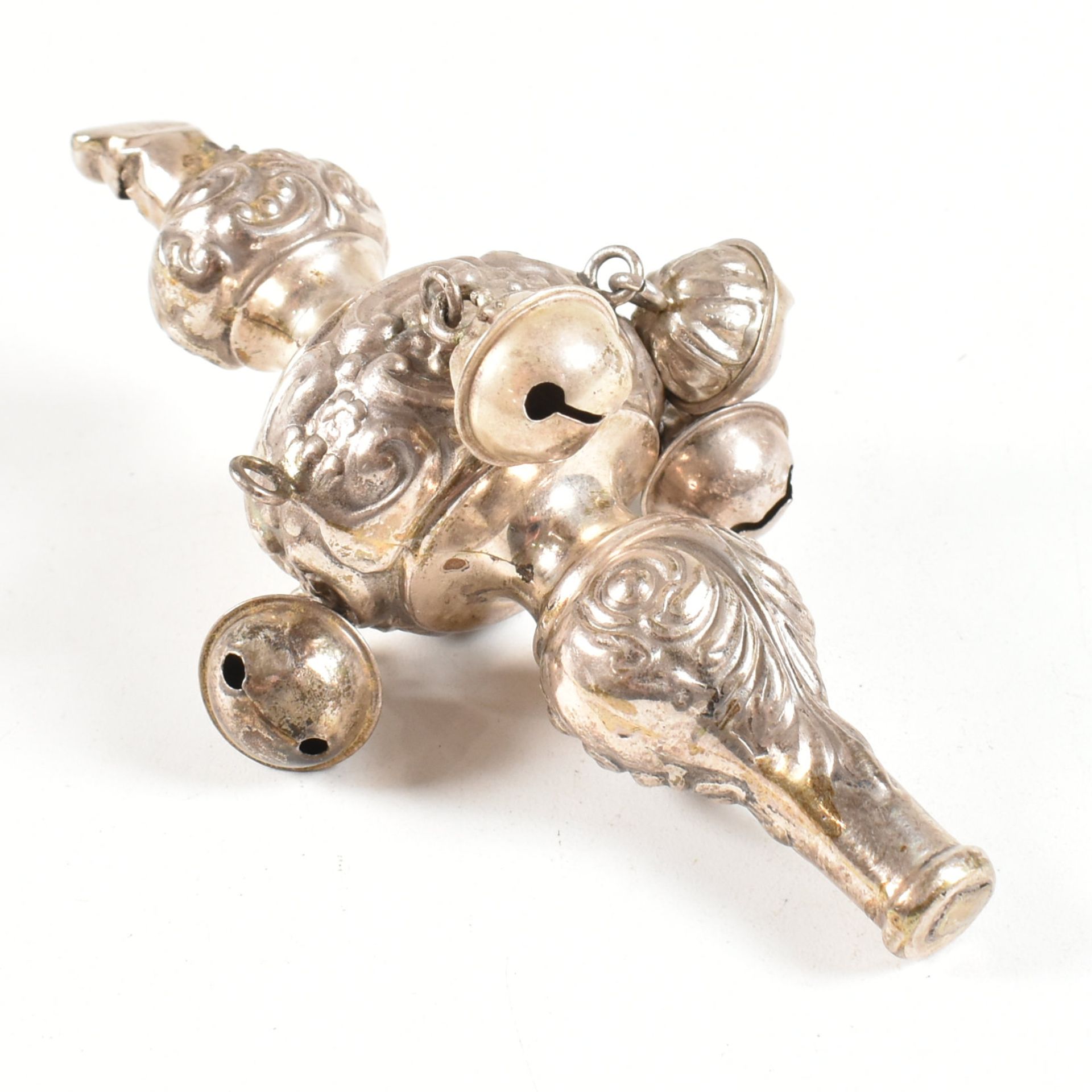 GEORGE V HALLMARKED SILVER BABYS COMBINATION RATTLE WHISTLE - Image 2 of 6