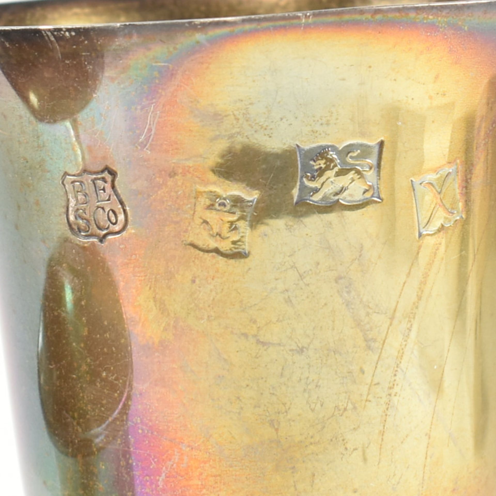 GEORGE V HALLMARKED SILVER CHRISTENING CUP & LATER GOBLET - Image 6 of 8
