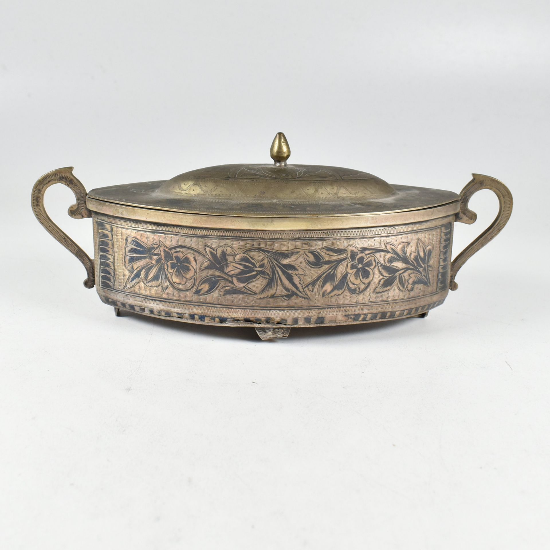 PERSIAN WHITE METAL NIELLO TEA SET - Image 5 of 18