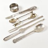 COLLECTION OF VICTORIAN & LATER HALLMARKED SILVER FLATWARE ITEMS