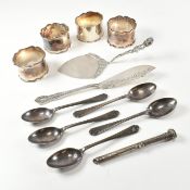 COLLECTION OF HALLMARKED SILVER WHITE METAL & 800 SILVER ITEMS