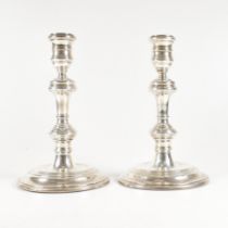 MATCHED PAIR OF MID CENTURY HALLMARKED SILVER CANDLESTICKS