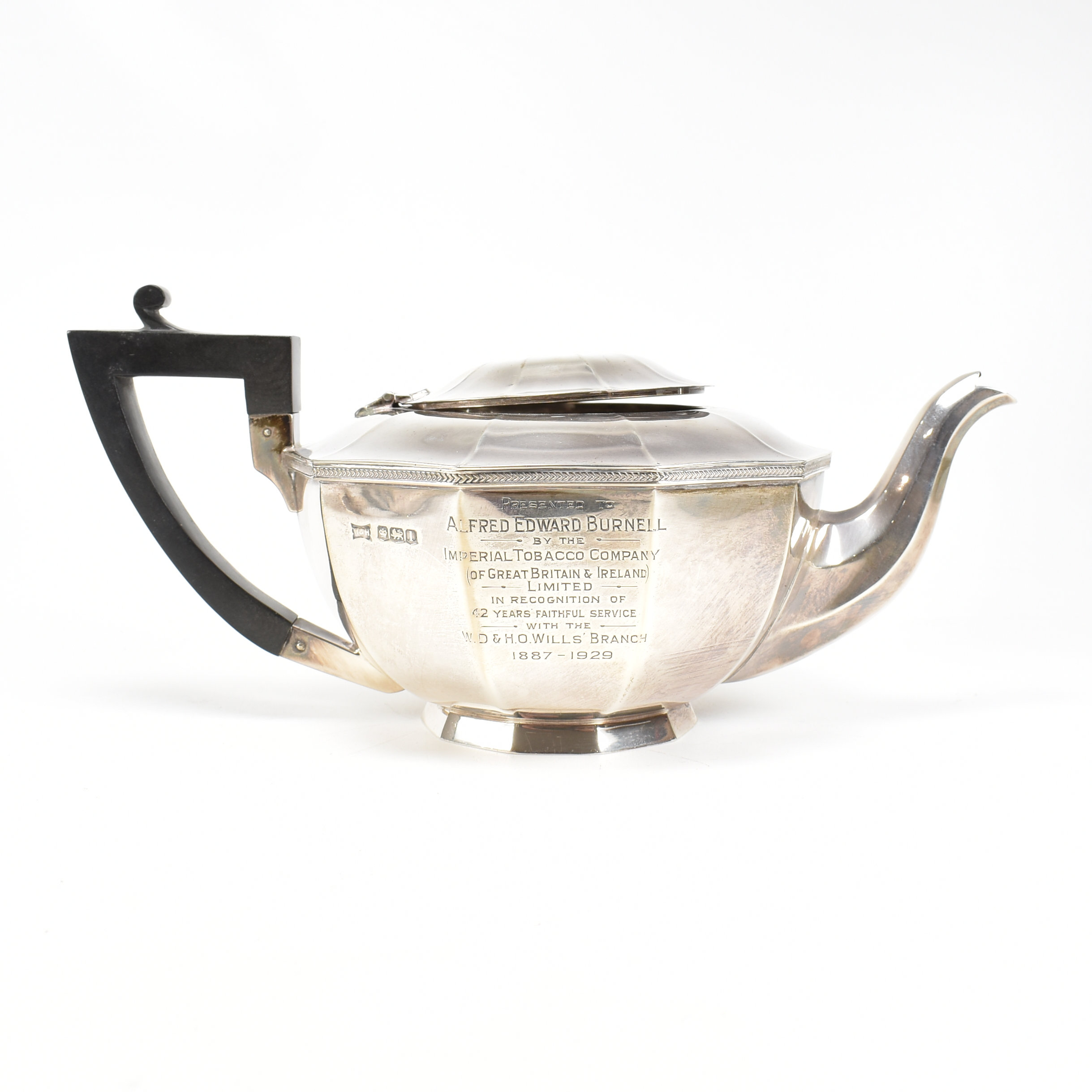 1920S ART DECO WALKER & HALL HALLMARKED SILVER TEA SERVICE - Image 2 of 8