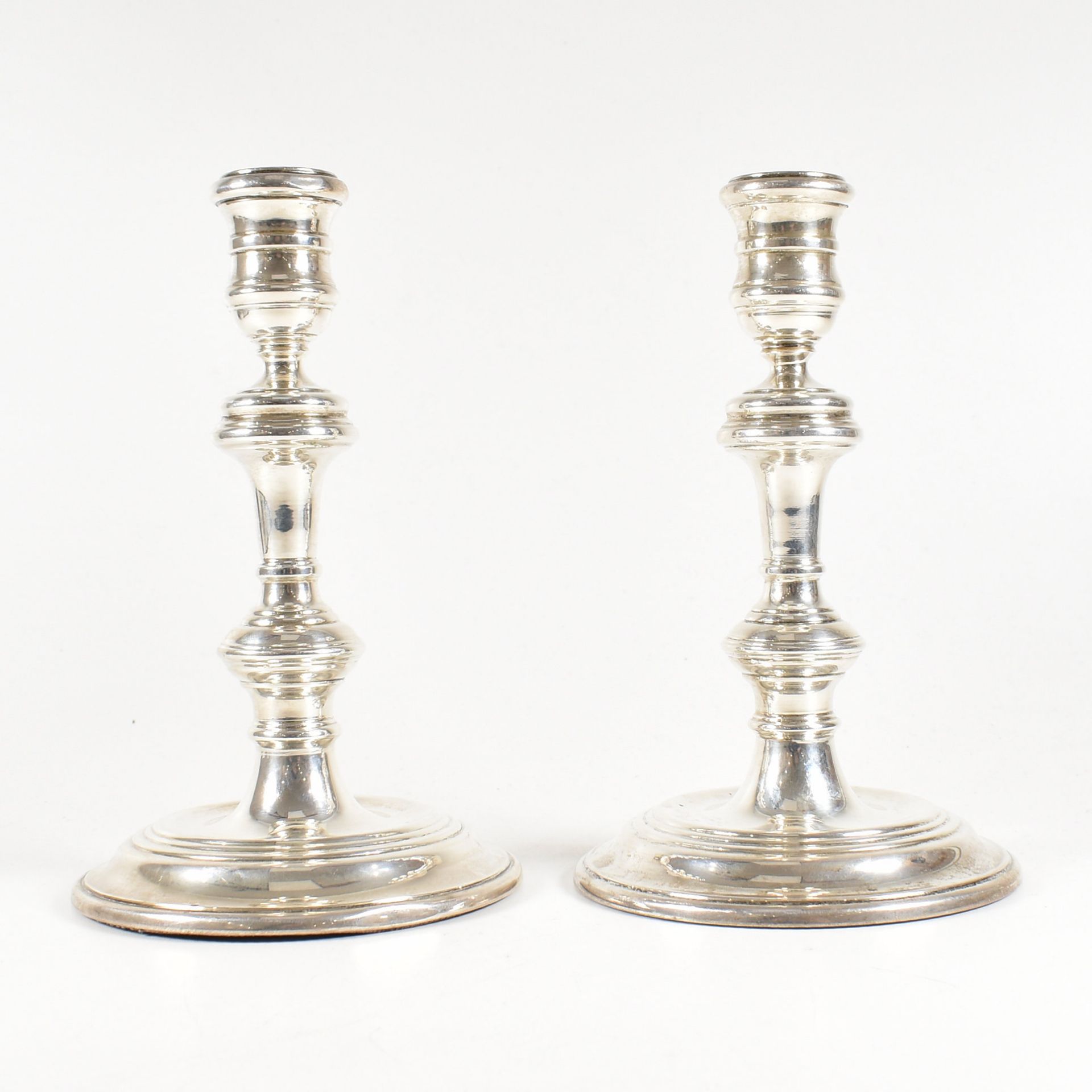 MATCHED PAIR OF MID CENTURY HALLMARKED SILVER CANDLESTICKS - Image 2 of 6