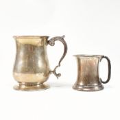 TWO EARLY 20TH CENTURY HALLMARKED SILVER TANKARDS