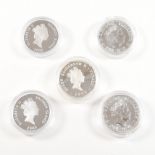 COLLECTION OF CONTEMPOARY CASED SILVER COINS