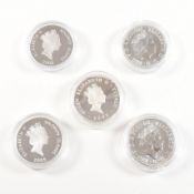 COLLECTION OF CONTEMPOARY CASED SILVER COINS