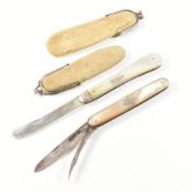 VICTORIAN & LATER SILVER & MOTHER OF PEARL FRUIT KNIVES