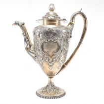 GEORGE III HALLMARKED SILVER COFFEE POT