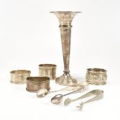COLLECTION OF VICTORIAN & LATER HALLMARKED SILVER ITEMS