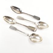 4 EARLY 19TH CENTURY HALLMARKED SILVER SERVING SPOONS