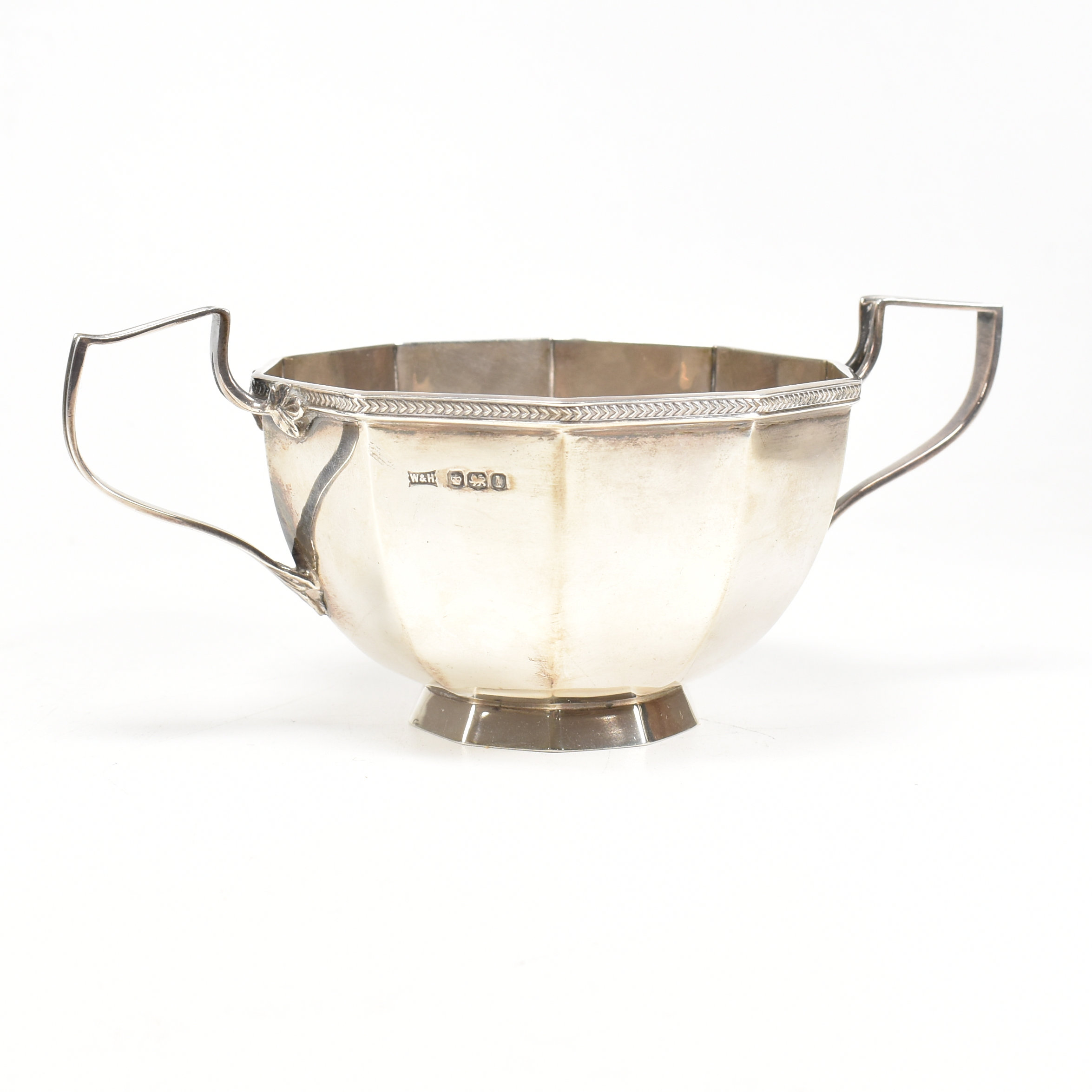 1920S ART DECO WALKER & HALL HALLMARKED SILVER TEA SERVICE - Image 7 of 8