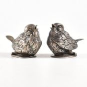 SPANISH SILVER NOVELTY PEPPER SHAKERS IN THE FORM OF CHICKS