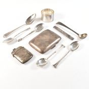 COLLECTION OF HALLMARKED SILVER ITEMS GEORGE III & LATER