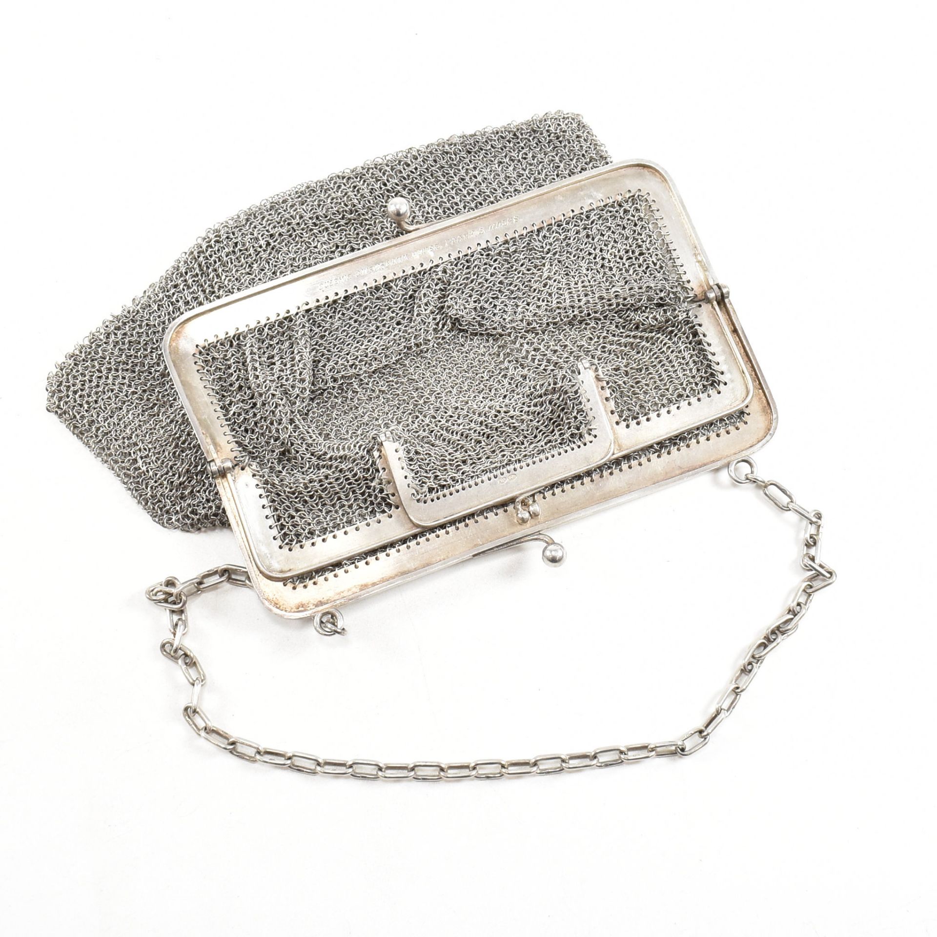 EARLY 20TH CENTURY 925 SILVER MESH EVENING BAG - Image 4 of 8