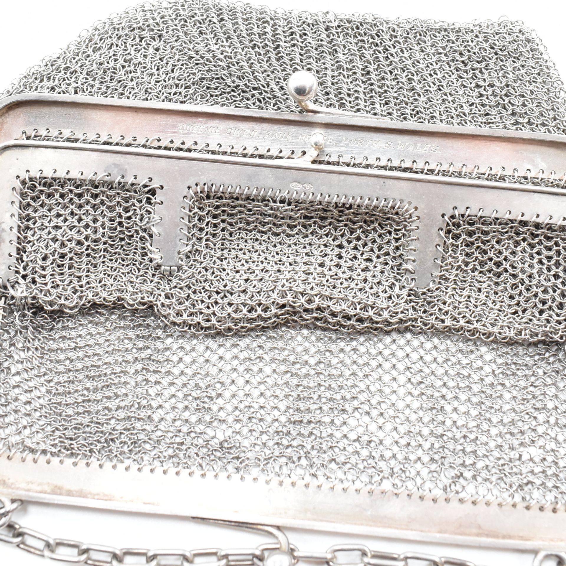 EARLY 20TH CENTURY 925 SILVER MESH EVENING BAG - Image 8 of 8