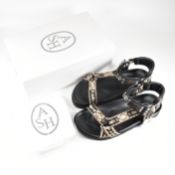 PAIR OF CONTEMPORARY BOXED ASH ETHNIC RIBBON SANDALS
