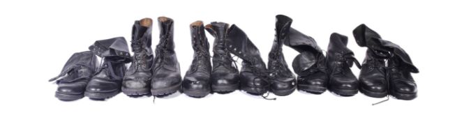 COLLECTION OF X6 HEAVY DUTY LEATHER MILITARY STYLE BOOTS
