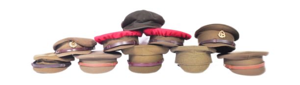 COLLECTION OF REENACTMENT STAGE COSTUME MILITARY VISORS