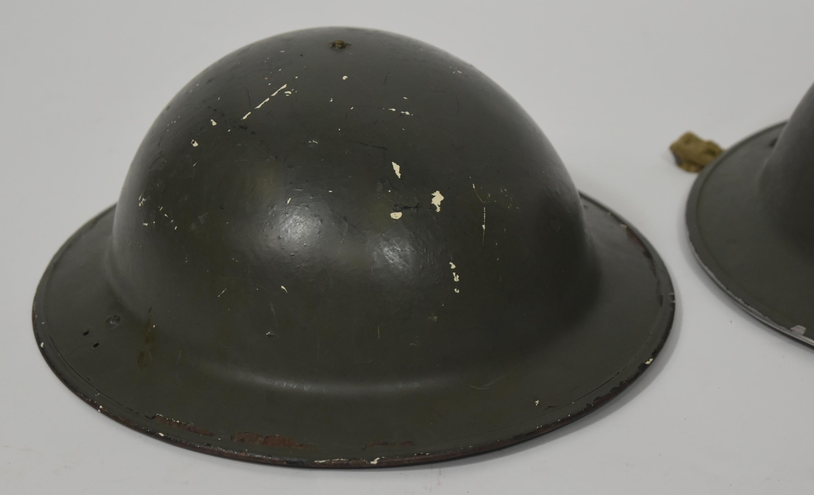 COLLECTION OF SECOND WORLD WAR BRITISH BRODIE HELMETS - Image 2 of 6