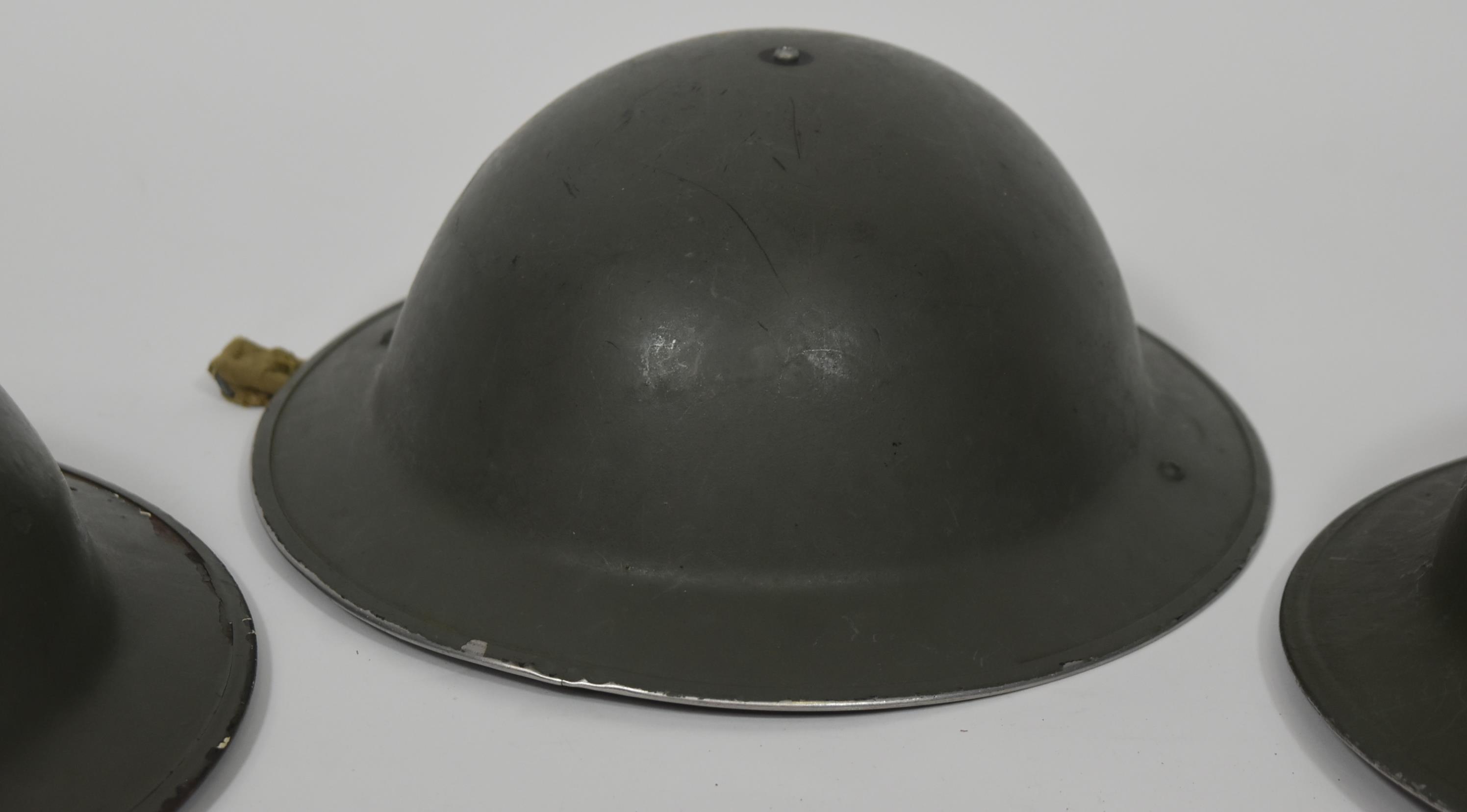 COLLECTION OF SECOND WORLD WAR BRITISH BRODIE HELMETS - Image 3 of 6