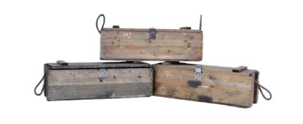COLLECTION OF WOODEN AMMUNITION BOXES