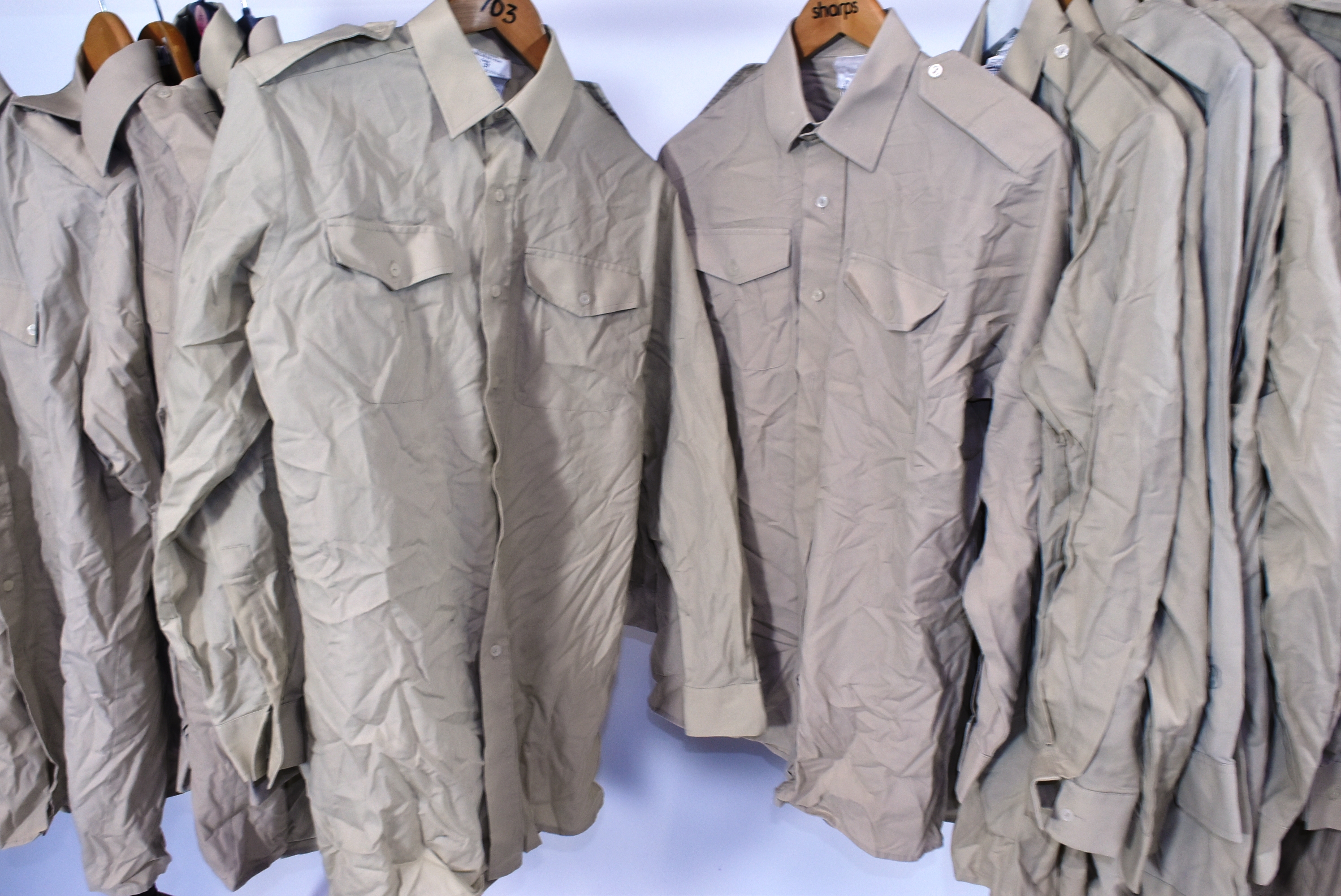 COLLECTION OF ASSORTED DESERT TAN MILITARY SHIRTS - Image 3 of 5