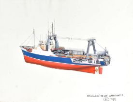 ORIGINAL MACMILLAN PUBLICATION ARTWORK - NAVAL VESSEL