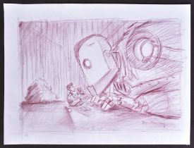 RICHARD BAZLEY COLLECTION - THE IRON GIANT ORIGINAL DRAWING