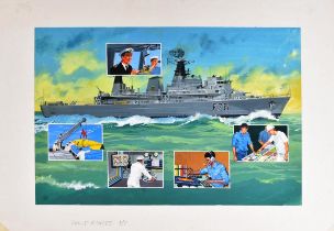 ORIGINAL MACMILLAN PUBLICATION ARTWORK - WARSHIP