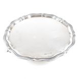 MID CENTURY HALLMARKED SILVER SALVER