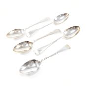 SET OF FIVE GEORGE V HALLMARKED SILVER TABLE SPOONS