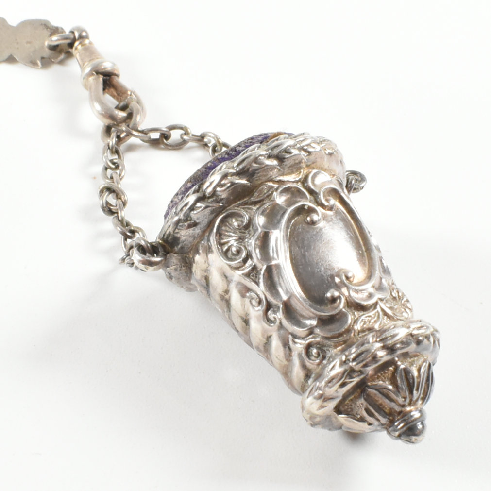 19TH CENTURY VICTORIAN HALLMARKED SILVER CHATELAINE - Image 16 of 18